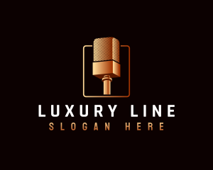 Luxury Microphone Broadcast logo design