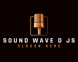 Luxury Microphone Broadcast logo design