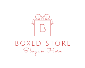 Ribbon Birthday Gift Box logo design