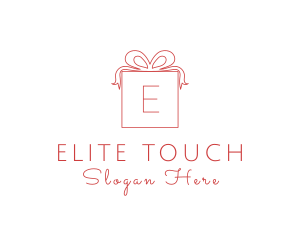 Ribbon Birthday Gift Box logo design