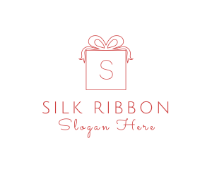 Ribbon Birthday Gift Box logo design