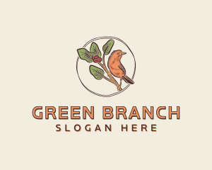 Wild Bird Berry Branch logo design