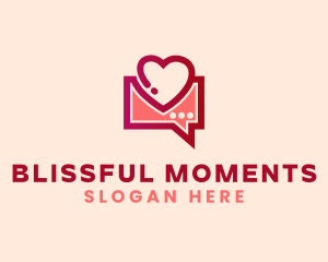 Heart Message Chat Logo