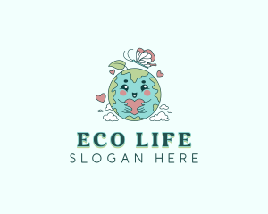 Eco Earth Globe logo design