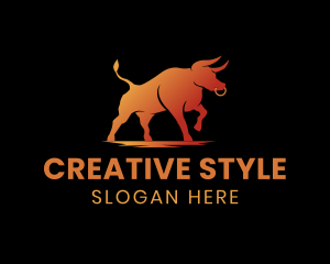 Gradient Wild Bull logo design