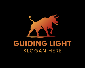 Gradient Wild Bull logo design