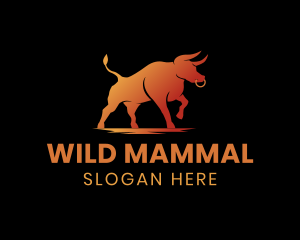 Gradient Wild Bull logo design