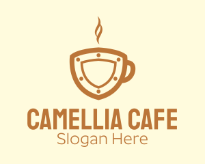 Hot Coffee Shield logo design