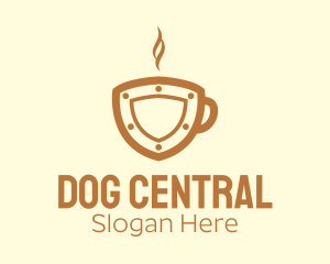 Hot Coffee Shield logo design