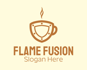 Hot Coffee Shield logo design