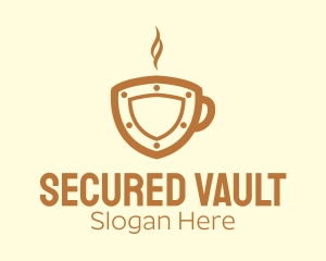 Hot Coffee Shield logo design