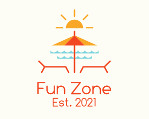 Beach Umbrella Summer logo design