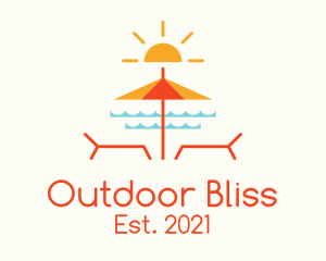 Beach Umbrella Summer logo design