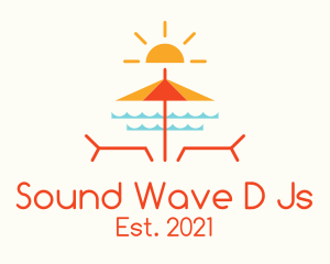 Beach Umbrella Summer logo design