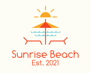 Beach Umbrella Summer logo design