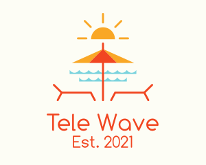 Beach Umbrella Summer logo design