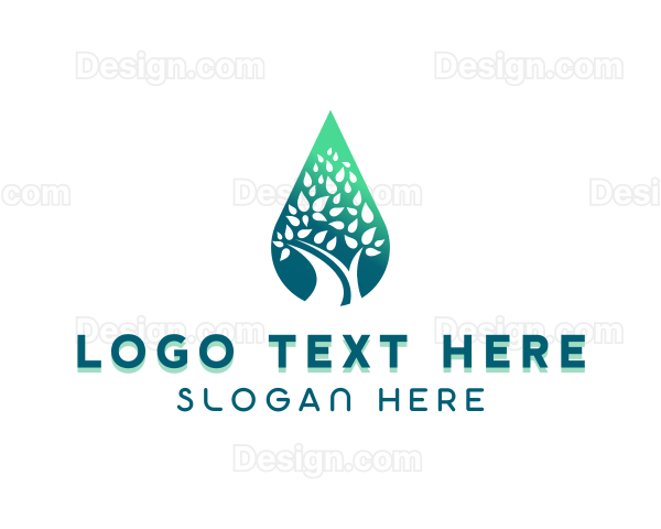 Eco Tree Water Drop Logo