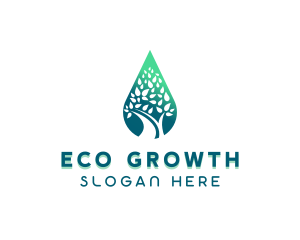 Eco Tree Water Drop logo design