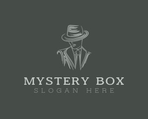 Mysterious Man Suit Tie logo design