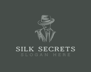 Mysterious Man Suit Tie logo design