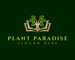 Tree Book Plant logo design