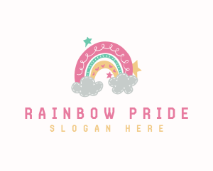 Kindergarten Rainbow Stars logo design