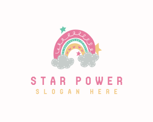 Kindergarten Rainbow Stars logo design