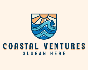 Ocean Surfing Waves logo design