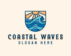 Ocean Surfing Waves logo design