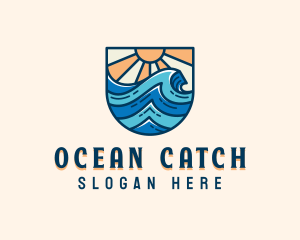 Ocean Surfing Waves logo design