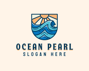 Ocean Surfing Waves logo design