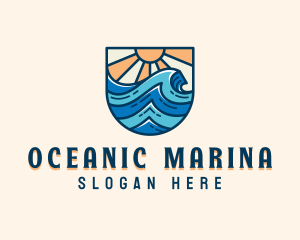 Ocean Surfing Waves logo design