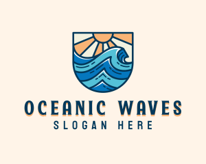 Ocean Surfing Waves logo design