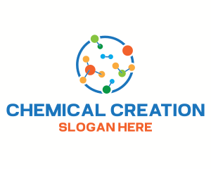 Colorful Science Molecules logo