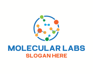 Colorful Science Molecules logo
