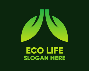 Green Gradient Eco Lungs logo design