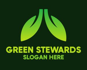 Green Gradient Eco Lungs logo design