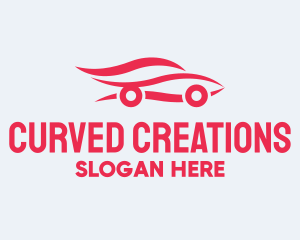 Red Car Silhouette logo design