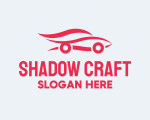 Red Car Silhouette logo design