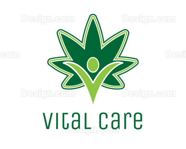 Green Marijuana Person Logo