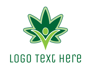 Green Marijuana Person logo