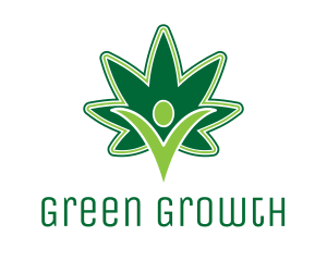 Green Marijuana Person logo design