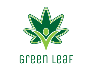 Green Marijuana Person logo design