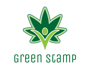 Green Marijuana Person logo design