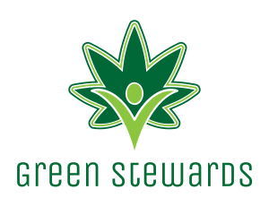 Green Marijuana Person logo design