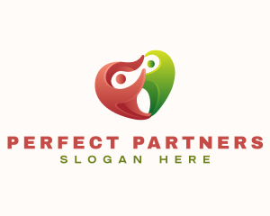 Partner Couple Heart logo design