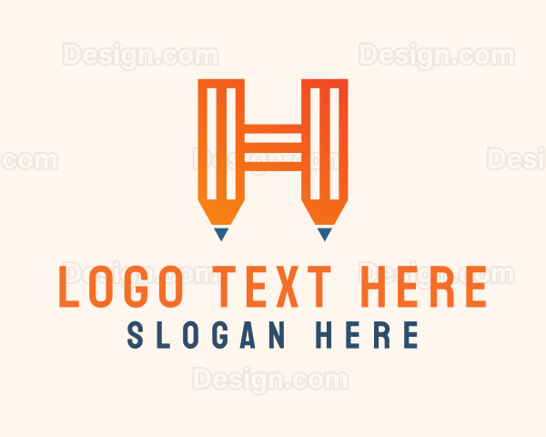 Pencil School Letter H Logo