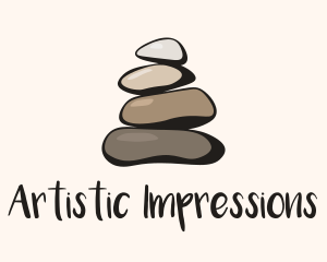 Brown Stone Stack Spa logo design