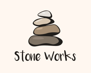 Brown Stone Stack Spa logo design