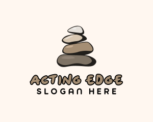 Brown Stone Stack Spa logo design